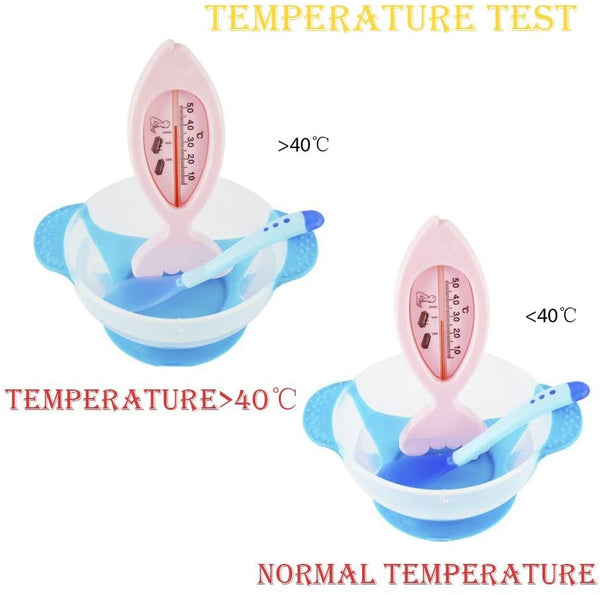 Baby-Safe Heat Indicating Silicone Fork, Spoon, Bowl Set