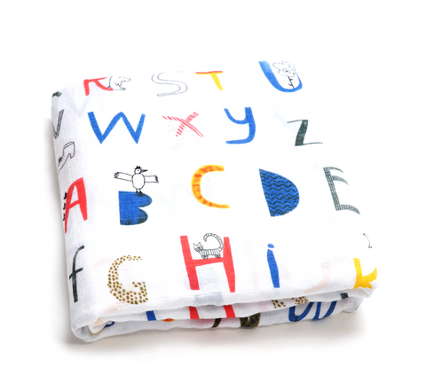 (70% Bamboo, 30% Organic Cotton) ABC Swaddle