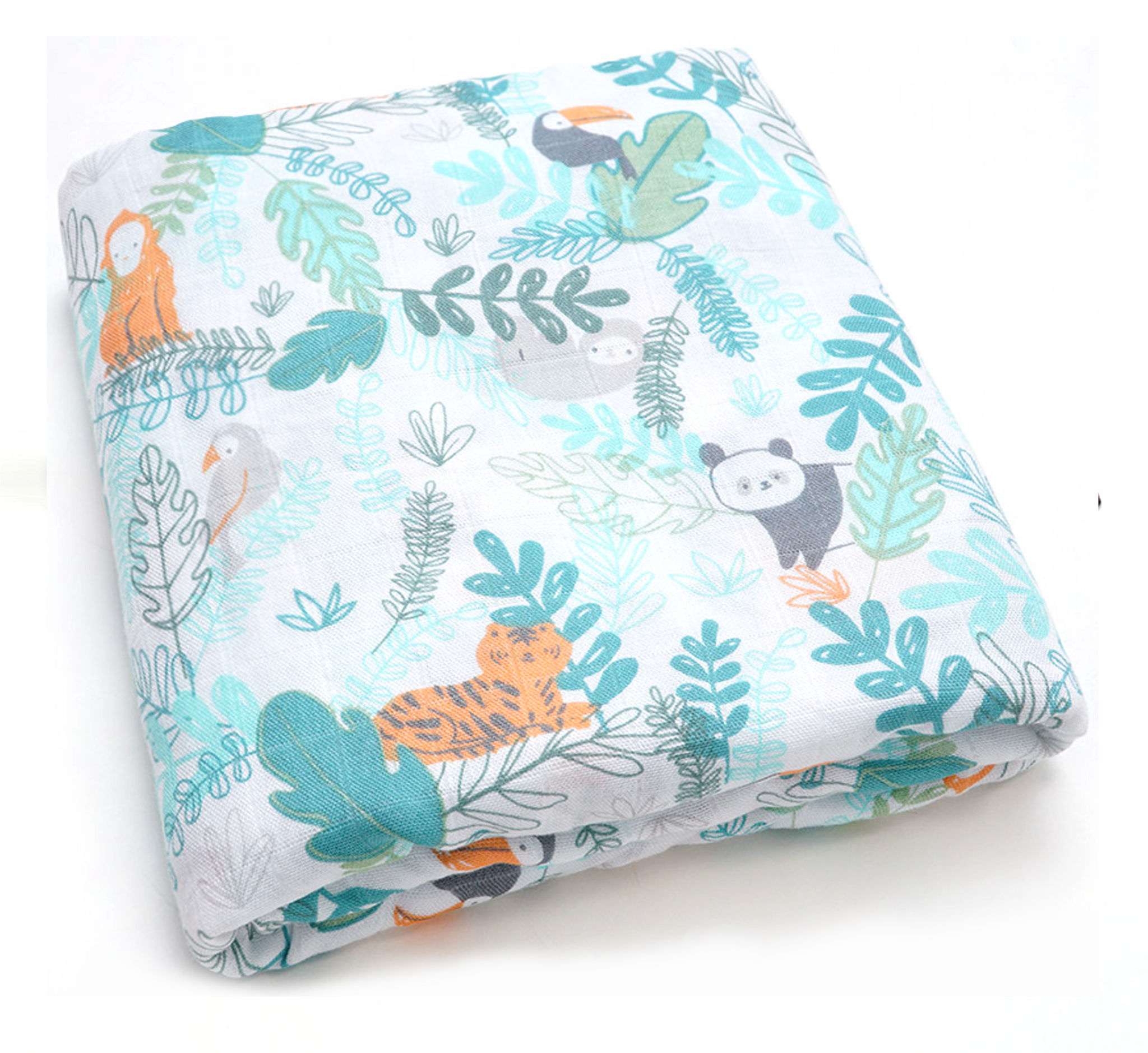 (70% Bamboo, 30% Organic Cotton) Hide and Seek Zoo Swaddle