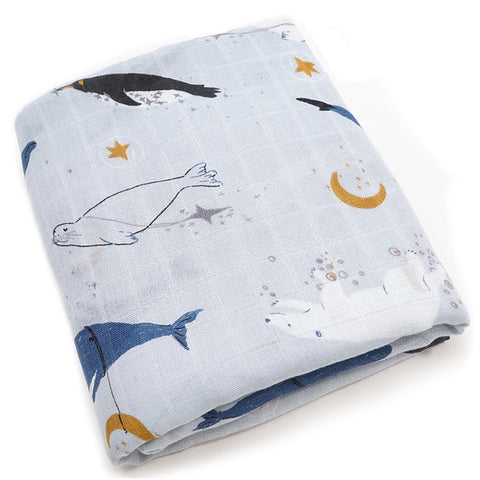 (70% Bamboo 30% Cotton) Atlantic Grey Swaddle