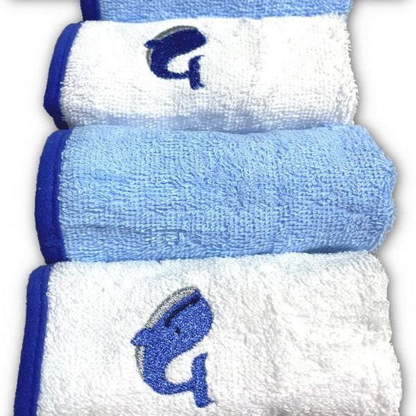 Organic Cotton Hooded Bath Towel and Washcloth Set - Blue Whale