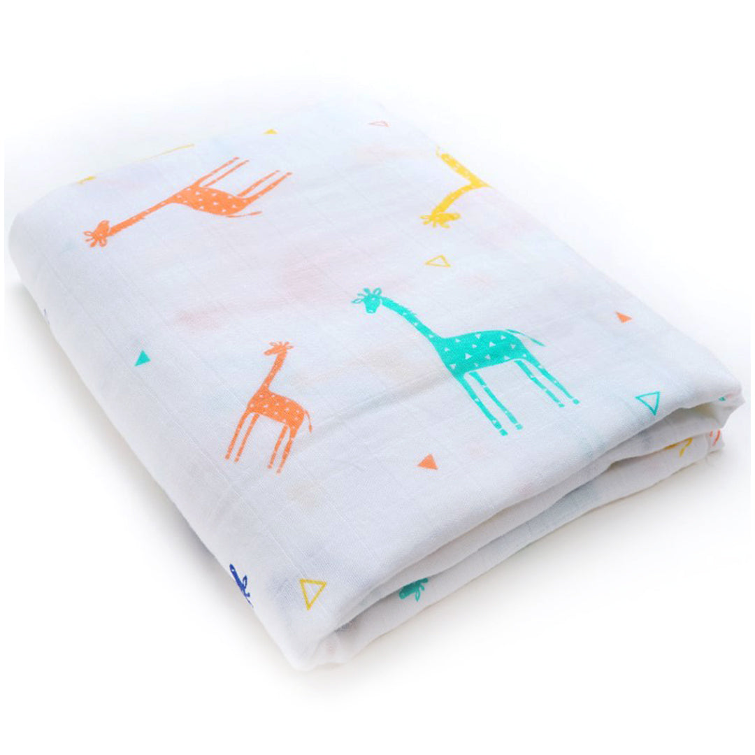 (70% Bamboo 30% Cotton) Colorful Baby Giraffe Swaddle