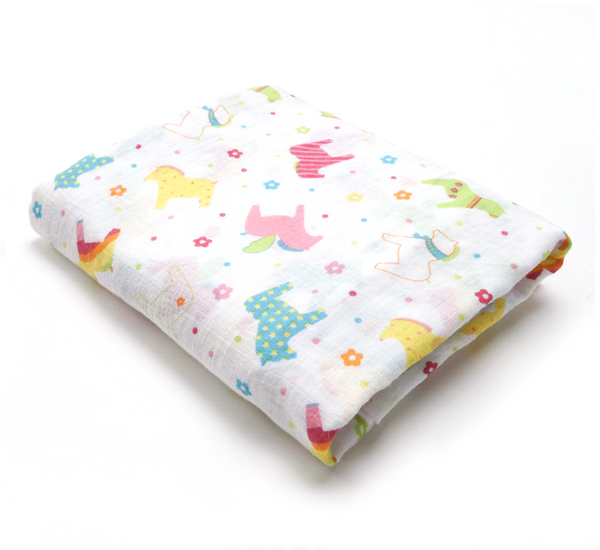 (100% Cotton) Colourful Unicorn Swaddle