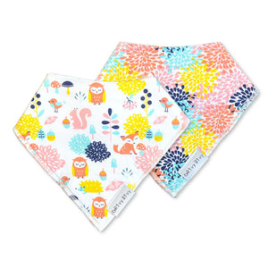 Baby Bandana Pastel Owl fireworks Drool Bibs