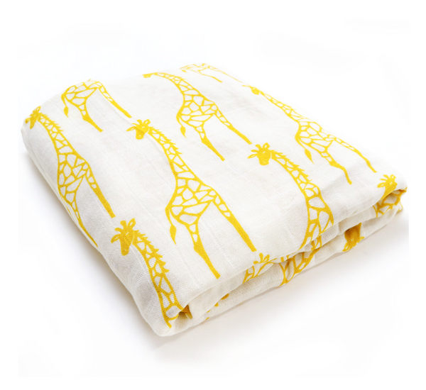 (70% Bamboo, 30% Cotton) Counting Giraffes Swaddle