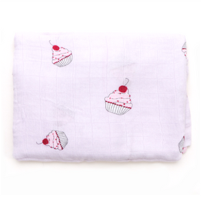 (100% Bamboo) Cherry Cupcake Swaddle