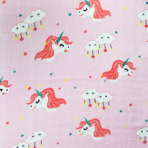 (100% Bamboo) Pink Unicorn Swaddle