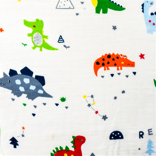 (100% Cotton) Colourful Dino Swaddle