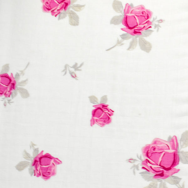 (70% Bamboo, 30% Organic Cotton) Pink Rose Swaddle