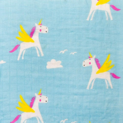 (70% Bamboo, 30% Organic Cotton) Unicorn in the Sky Swaddle