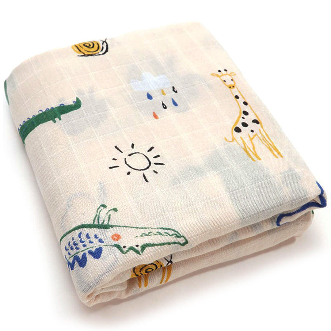 (70% Bamboo 30% Cotton) Dessert Zoo Swaddle