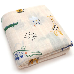 (70% Bamboo 30% Cotton) Dessert Zoo Swaddle