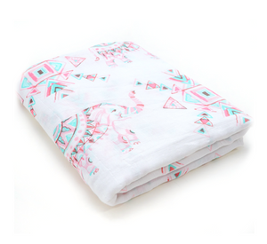 (70% Bamboo, 30% Organic Cotton) Elephant Circus Swaddle