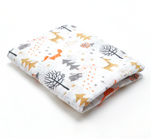 (100% Cotton) Warm Animal Forest Swaddle