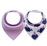 Baby Bandana Purple Whale Drool Bibs