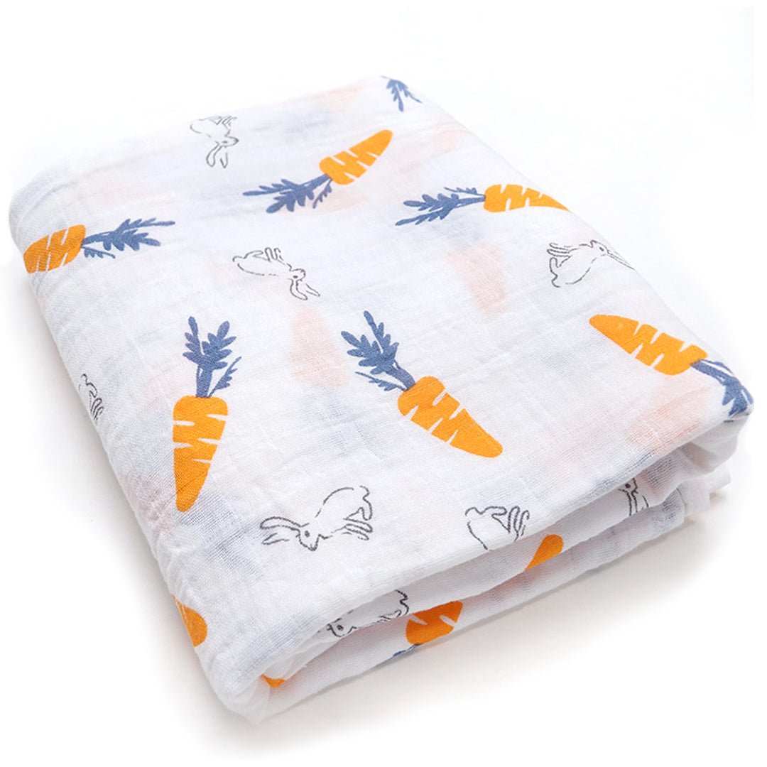 (100% Cotton) Hare and carrots Swaddle