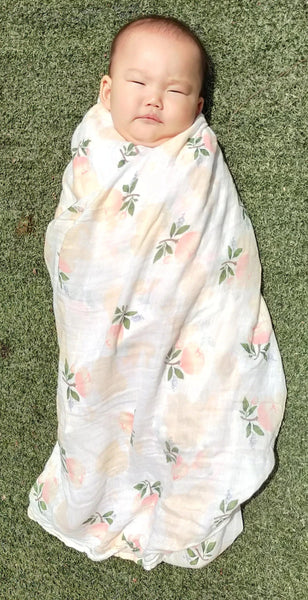 (100% Cotton) Light-Pink Rose Swaddle