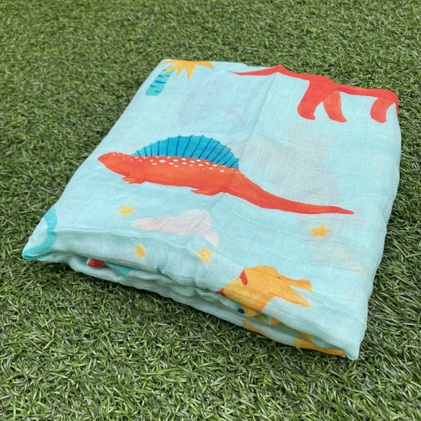 (70% Bamboo, 30% Cotton) Dinosaur Kingdom Swaddle