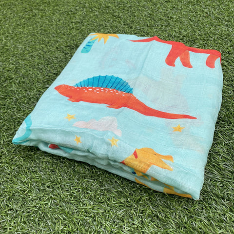 (70% Bamboo, 30% Cotton) Dinosaur Kingdom Swaddle