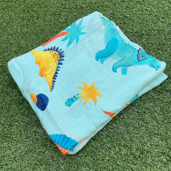 (70% Bamboo, 30% Cotton) Dinosaur Kingdom Swaddle