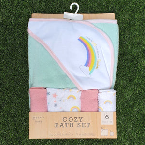 6pcs Cozy Bath Set -  Gold Rainbow