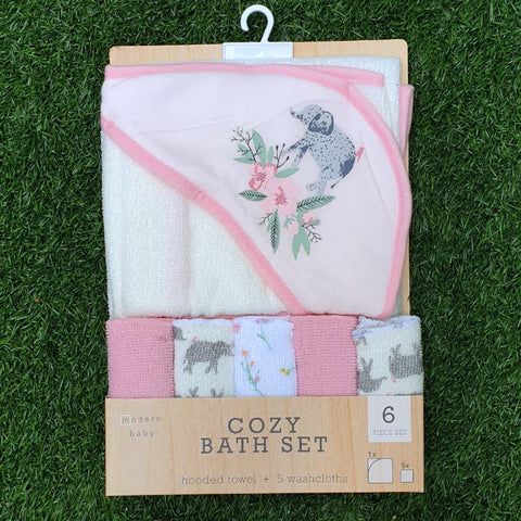 6pcs Cozy Bath Set - Floral Elephant