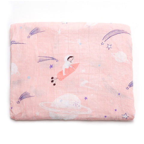 (100% Bamboo) Pink Shooting Stars Swaddle