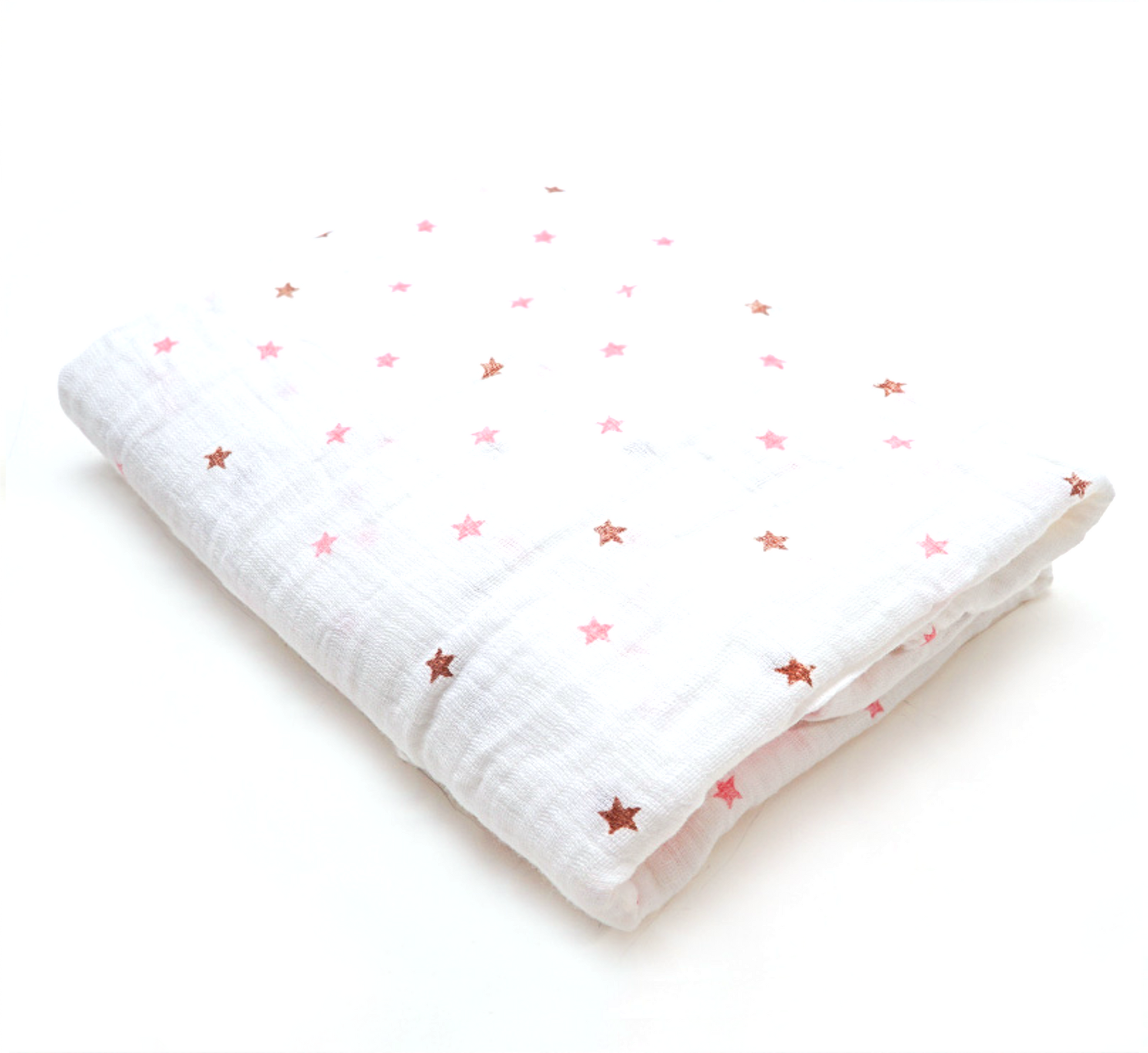 (100% Cotton) Pink Stars Swaddle