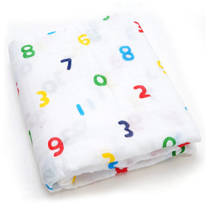 (70% Bamboo 30% Cotton) Rainbow Numbers Swaddle