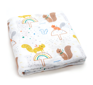 (70% Bamboo, 30% Organic Cotton) Squirrel Swaddle