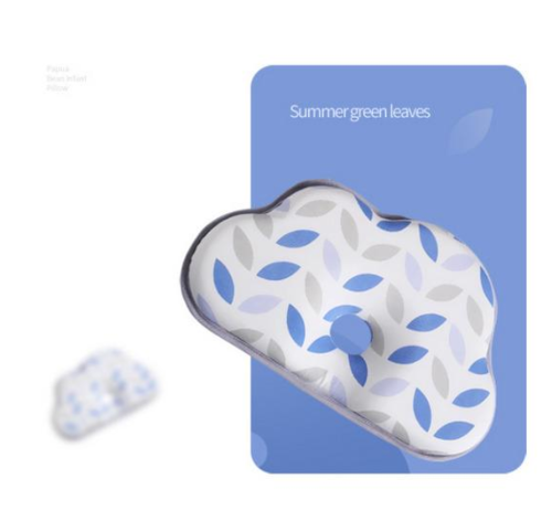 Cloud Foam Head Pillow in Blue Summer Leaves