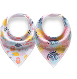 Baby Bandana Pastel Owl fireworks Drool Bibs