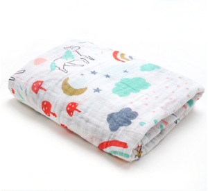 (100% Cotton) Unicorn Rainbow Swaddle