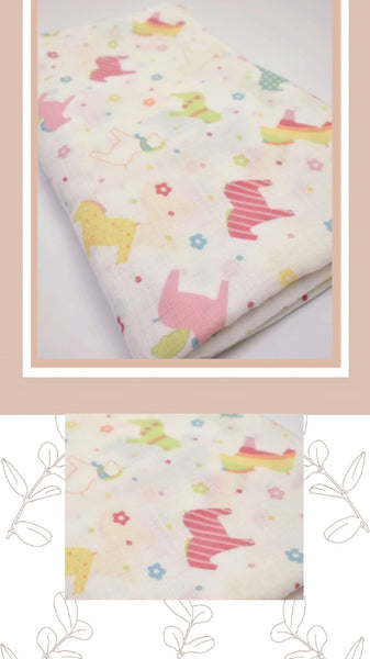 (100% Cotton) Colourful Unicorn Swaddle