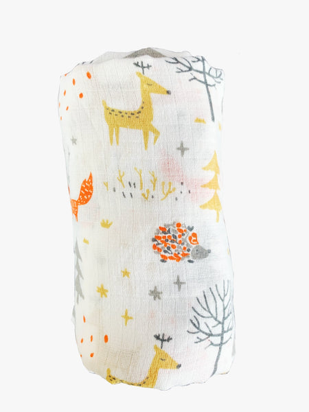 (100% Cotton) Warm Animal Forest Swaddle