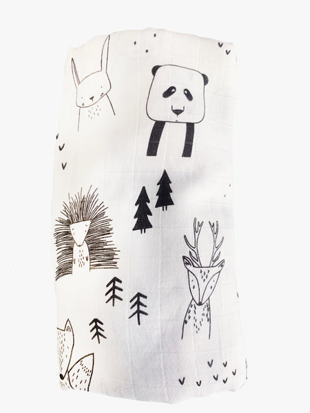 (70% Bamboo, 30% Organic Cotton) Classic Animals Swaddle