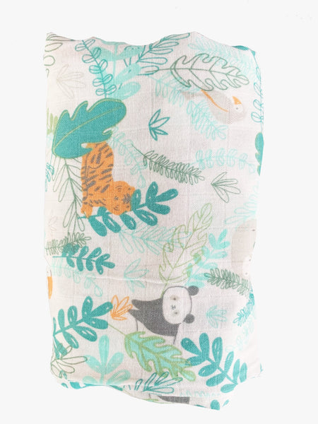 (70% Bamboo, 30% Organic Cotton) Hide and Seek Zoo Swaddle