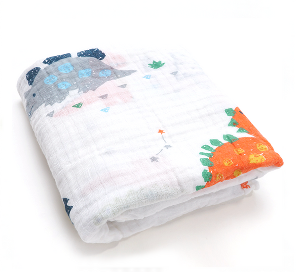 (100% Cotton) Colourful Dino Swaddle